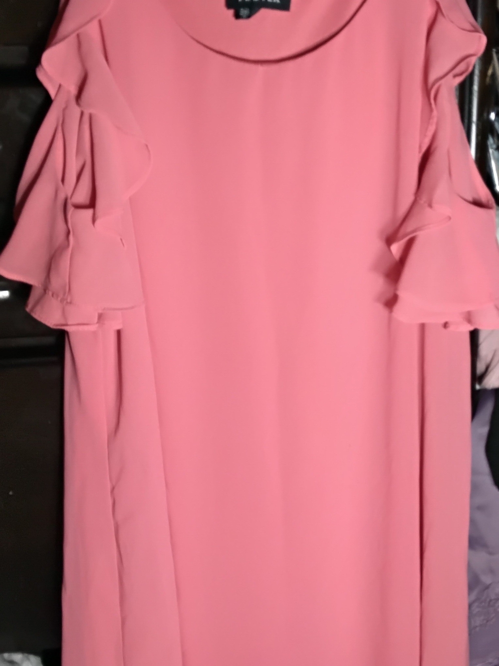 A. Byer Pink Cold-Shoulder Ruffle Dress - Picture 2 of 4